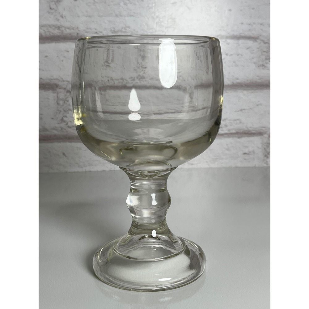 Vintage Clear Glass Schooner Heavy Pedestal Stem Beer Goblet Margarita Chalice